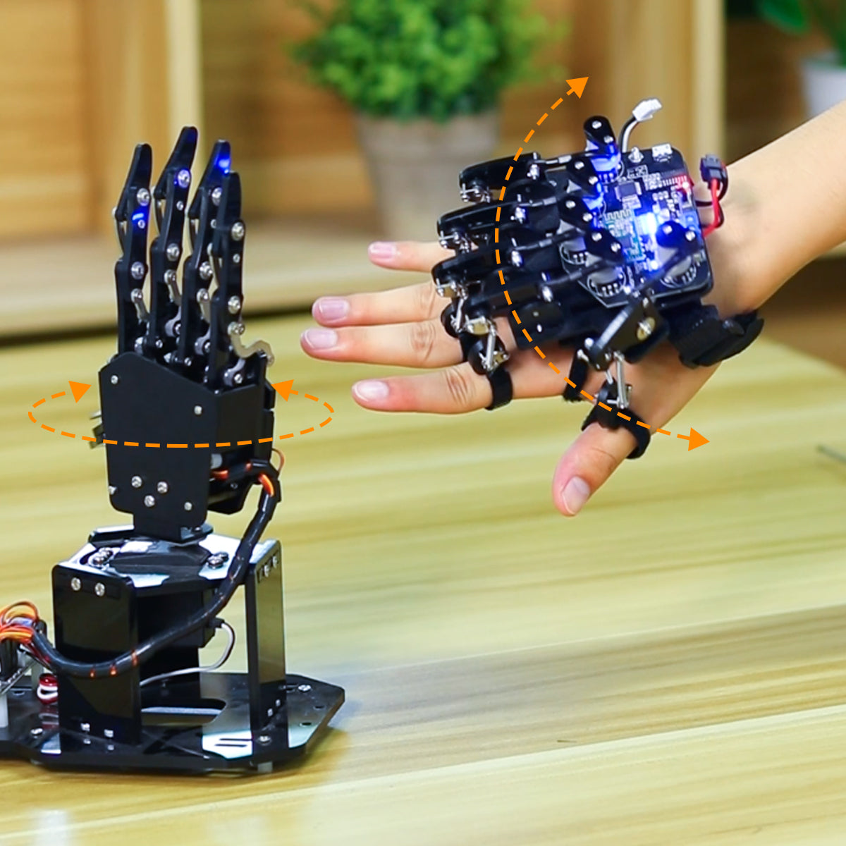 Hiwonder Wireless Glove Open-source Somatosensory Mechanical Glove for Robot Control